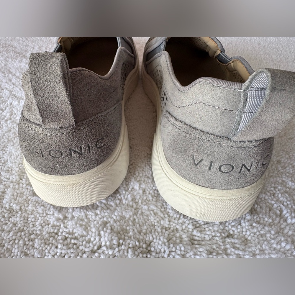 Vionic Women’s Kimmie Perf Slip-On Supportive Sneaker-Size: 8-Color: Gray Suede - Picture 2 of 6